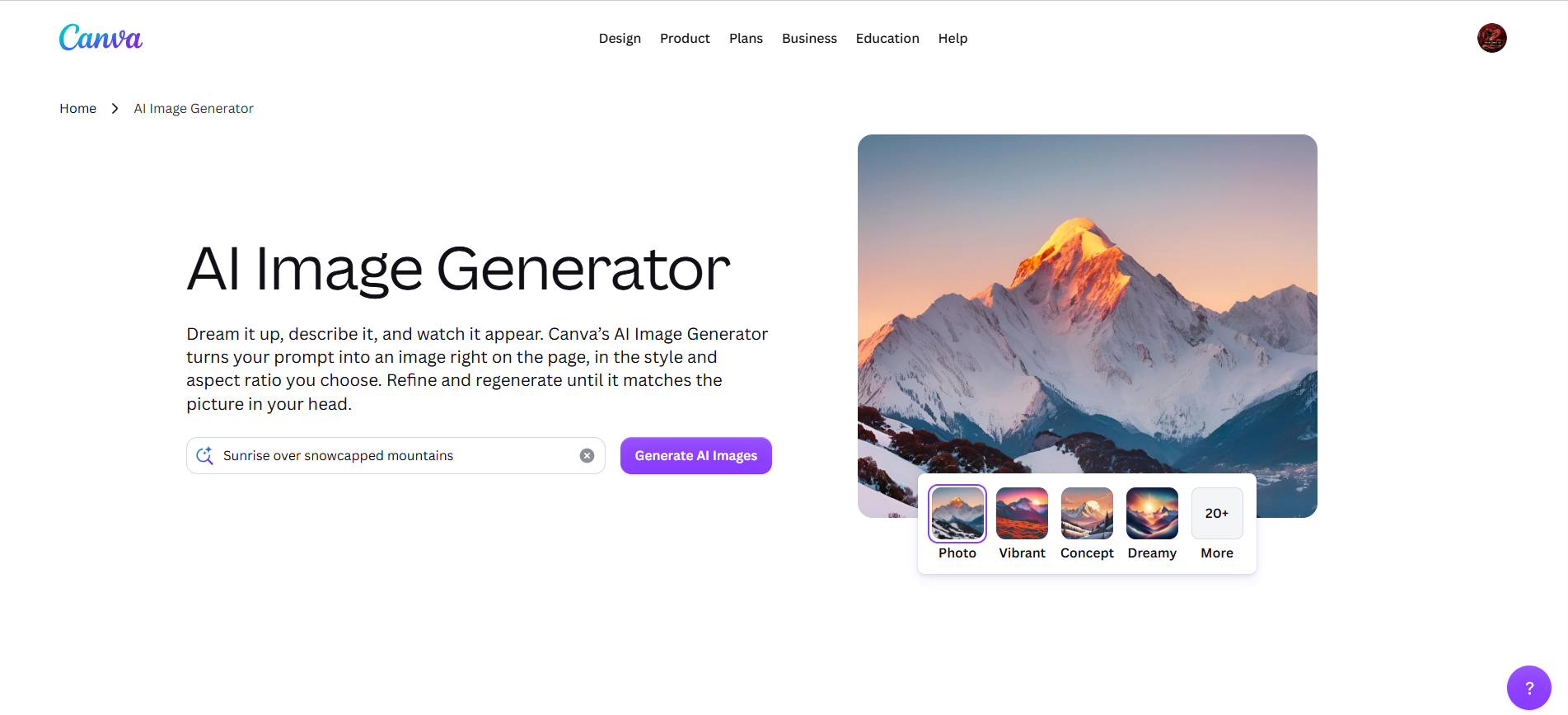 Canva AI Image Generator