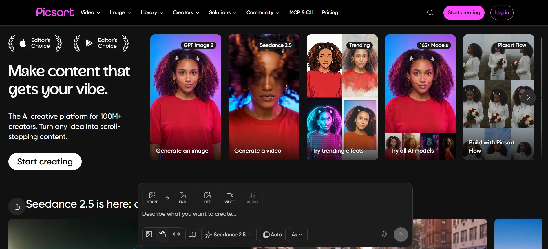 Picsart homepage