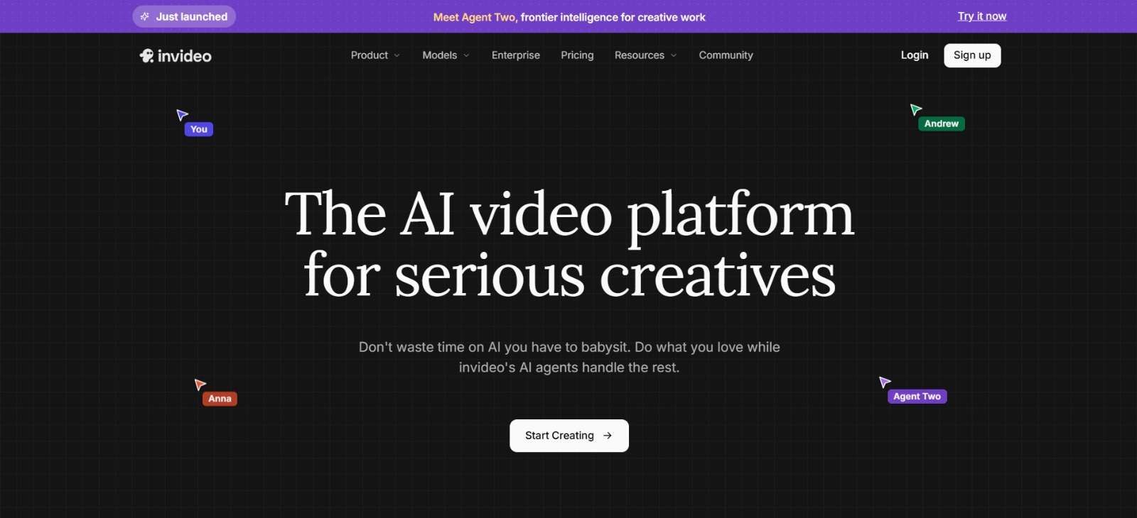 InVideo AI homepage
