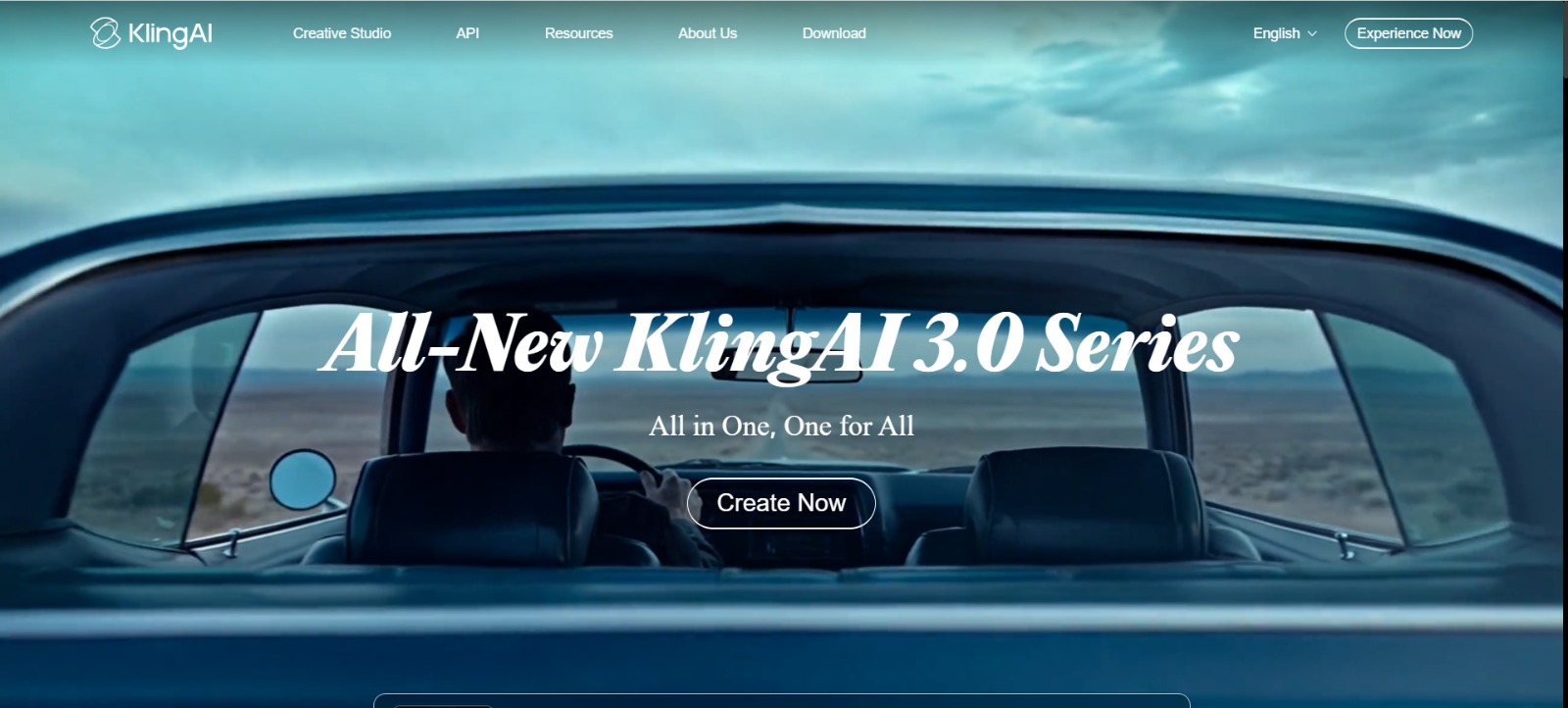 Kling AI homepage