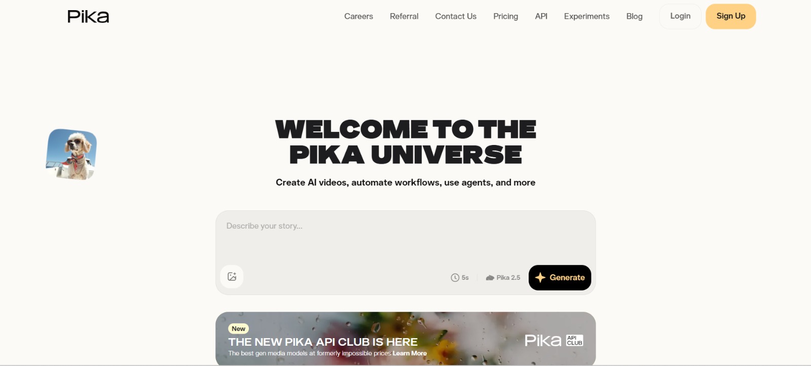 Pika homepage